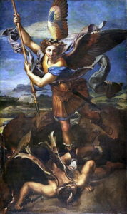 Archange Michel ou Michaël terrassant le démon par Raphaël 1